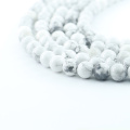 Vente chaude lisse blanche Howlite naturel pierres précieuses perles en vrac, L-0054